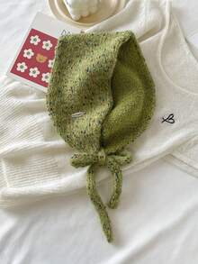 1件女款羊毛針織護耳頭巾，新學生保暖百搭帽子，紅色圍巾，禮物，雙面雙色冬季小圍巾，高級女款防風耐用圍巾 - 多色1 - 查看 17