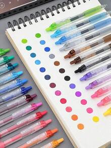 1/6/12/24pcs Colorful Gel Pens, Classic Colored Writing Pens, Drawing Marking Colored Pencils, Signature Pens, Sketching And Journaling Pens, Office And Student Use Pens, Suitable For Office, Meetings, Study Notes, Highlighting, Back To School Stationery - A - View 5