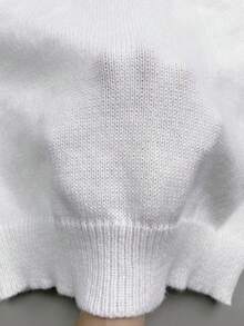 女款初秋新款鑽石拼接鏤空圓領透氣長袖針織上衣，修身薄透套頭毛衣，適合日常通勤、約會與百搭穿著 - 白色 - 查看 12