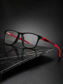 1pc Square Frame Eyeglasses Non-Prescription Glasses Lightweight Wear Eyewear Decorative Spectacles For Men Daily Work Streetwear - Multicolor - View 11