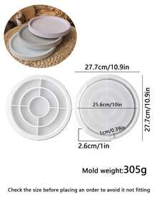 4pcs Silicone Mold Set, Oval Tray, Tall Striped Vase, Storage Box, Flower Pot, Lotus Jewelry Box Casting Molds, Compatible With Epoxy Resin, Plaster, Cement, Concrete, Clay, Multi-Functional Desktop Decor, Jewelry Display Stand, Aromatherapy Candle Holder, DIY Handmade Home Decor, Housewarming Gift - A - View 15