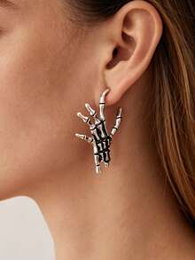 1 Pair Halloween Gothic Vintage Skeleton Arm Earrings - Skeleton Hand - View 6