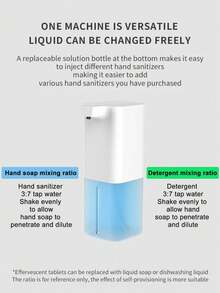 1 buah Dispenser Sabun Otomatis Putih Bergaya 350ml - Desain Tanpa Sentuh; Mendukung Pemasangan di Dinding atau Meja; Cocok untuk Sabun Tangan, Losion, dan Sampo - Ideal untuk Penggunaan di Kamar Mandi dan Dapur - Beroperasi dengan Baterai - Versi busa 350ml - View 11