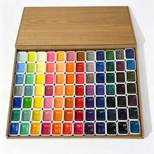 Professional 60-Color Watercolor Palette Wooden Box Solid Paint Set, Rich Pigment, Suitable For Artists Sketching Painting Crafts - Sets - View 10