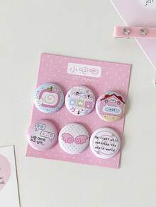 6 buah Stiker Lencana Kartun Mini 25mm Lucu untuk Dekorasi Ransel, Pin Aksesoris Pakaian DIY Siswa, Patch - MultiWarna - View 17