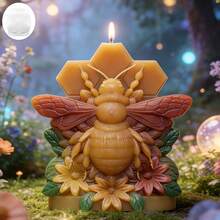 1pc Honeycomb Shaped Silicone Candle Mold, Aromatherapy Plaster Ornament Silicone Mold, Home Decor DIY Mold - White - View 5