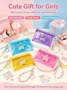 Fashion Star PVC Quicksand Color Transparent Color-Changing Bag, Card Holder, Red Envelope Pouch, Earphone Case, Zipper Small Wallet Pendant - Multicolor - View 2