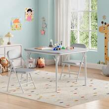 GOCAPTAIN Boys Girls Folding Table And Chairs Set, Activity Table And Chairs Set For Dining Room,Daycare,Classrooms - Grey/1+2set - View 1