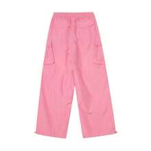 Adidas Spring/Summer Women's Loose Woven Cargo Pants, Fashionable Versatile Comfortable Casual Sports Long Pants JD1126 - Light Rose Red - View 3
