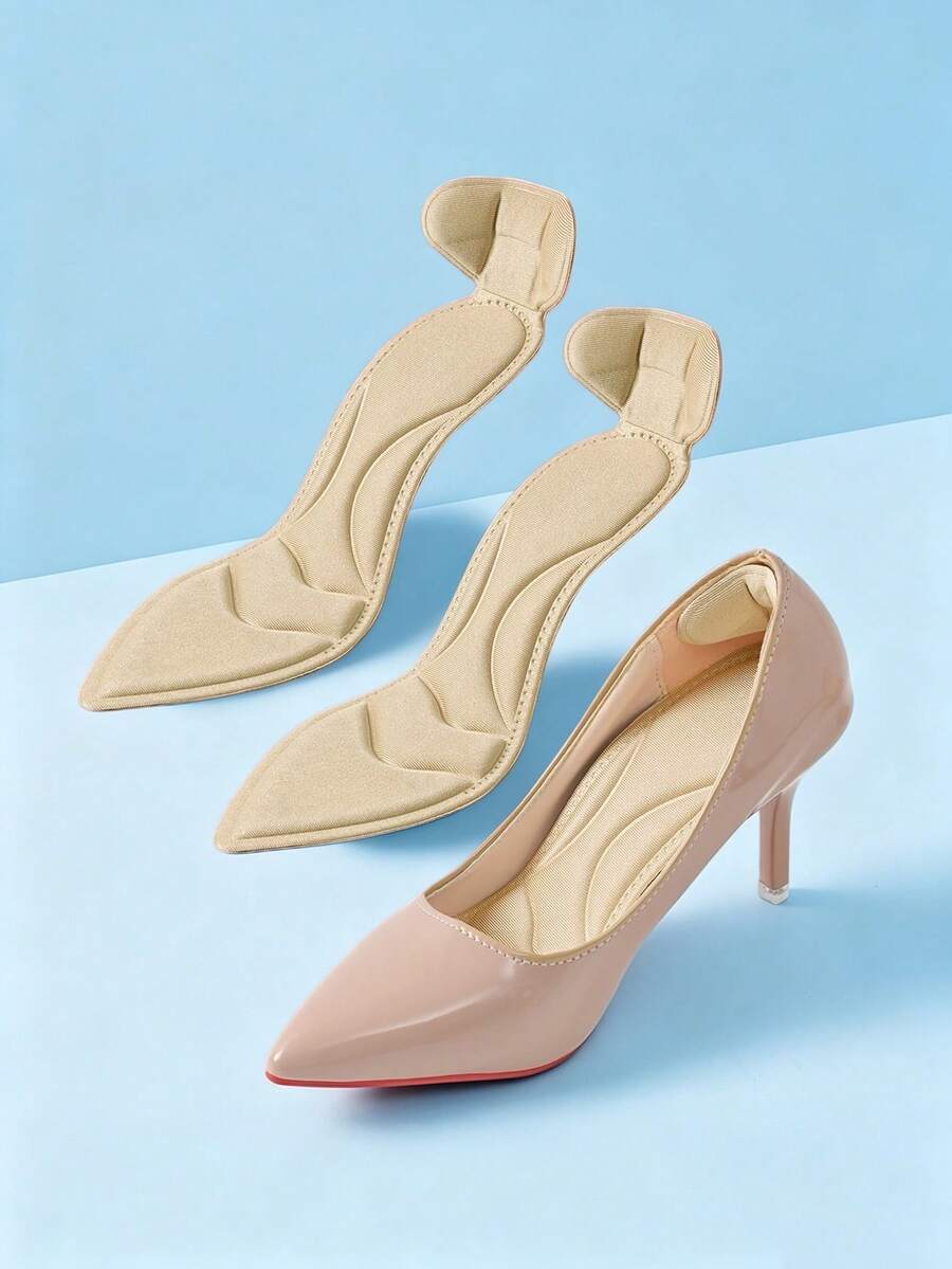 1 Pair Women's 2-In-1 Trimmable Pointed Toe 3D Heel Support Breathable Shock-Absorbing Full Foot Insoles For High Heels, Party And Holiday Use - Multicolor - View 1