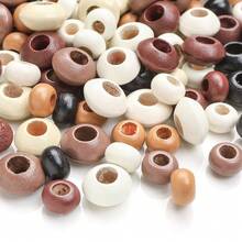 30/50pcs Natural Wood Beads 8mm/10mm Mixed Colors Large Hole Round Spacer Beads For DIY Bracelets Necklaces Jewelry Making Crafts Macrame &Decorations - Random Color - View 7