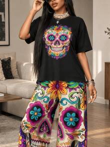 Plus Size Pajama Sets - Multicolor - View 2