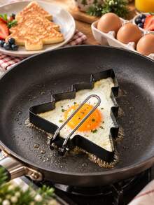 1 khuôn tạo hình trứng cây thông Noel, khuôn tạo hình bánh pancake ngày lễ có tay cầm gấp gọn, dụng cụ nấu bữa sáng cho trứng và trứng cuộn, đồ dùng bếp cho brunch ngày lễ - Nhiều màu - Xem 3