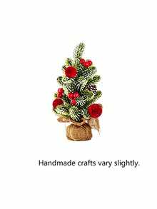 Pohon Natal Mini, Sempurna untuk Dekorasi Rumah dan Meja. Dilengkapi dengan Buah Beri Merah dan Kerucut Pinus, Kepingan Salju, dan Daun Hijau. Cocok untuk Dekorasi Natal, Dekorasi Meja, Dekorasi Rumah, dan Dekorasi Ruangan. - A - View 12