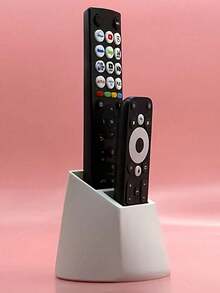 Dual Slot Remote Control Holder With Wide Stable Base, Minimalist Matte Desktop Organizer Caddy For TV Remote, Phone & Small Stationery, Multipurpose Storage Stand For Living Room Bedroom Office - Multicolor - View 7