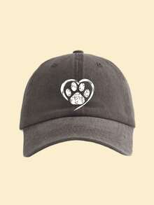 1pc Distressed Dog Paw Print Washed Baseball Cap, Classic Casual Vintage Style, Soft Sweat-Absorbing Band, Adjustable Size, Sun Protection, Versatile Retro Dad Hat - Multicolor - View 9