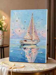 1 Handmade 5D Frameless Pearl Painting, Succulent Cactus Design And DIY Handmade Mosaic Painting, Which Is Very Suitable For Bedroom Decoration, Living Room Decoration, Room Decoration, Art Exhibitions And Holiday Gifts. - A - View 3