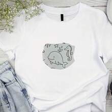 DIY Embroidery Stabilizer, A4 Size Self-Adhesive Water Soluble Non-Woven Auxiliary ,Deep-Sea Fish Design, For Beginner's To Use In Embroidery Projects - 21x29.7cm/8.26x11.7in - View 4