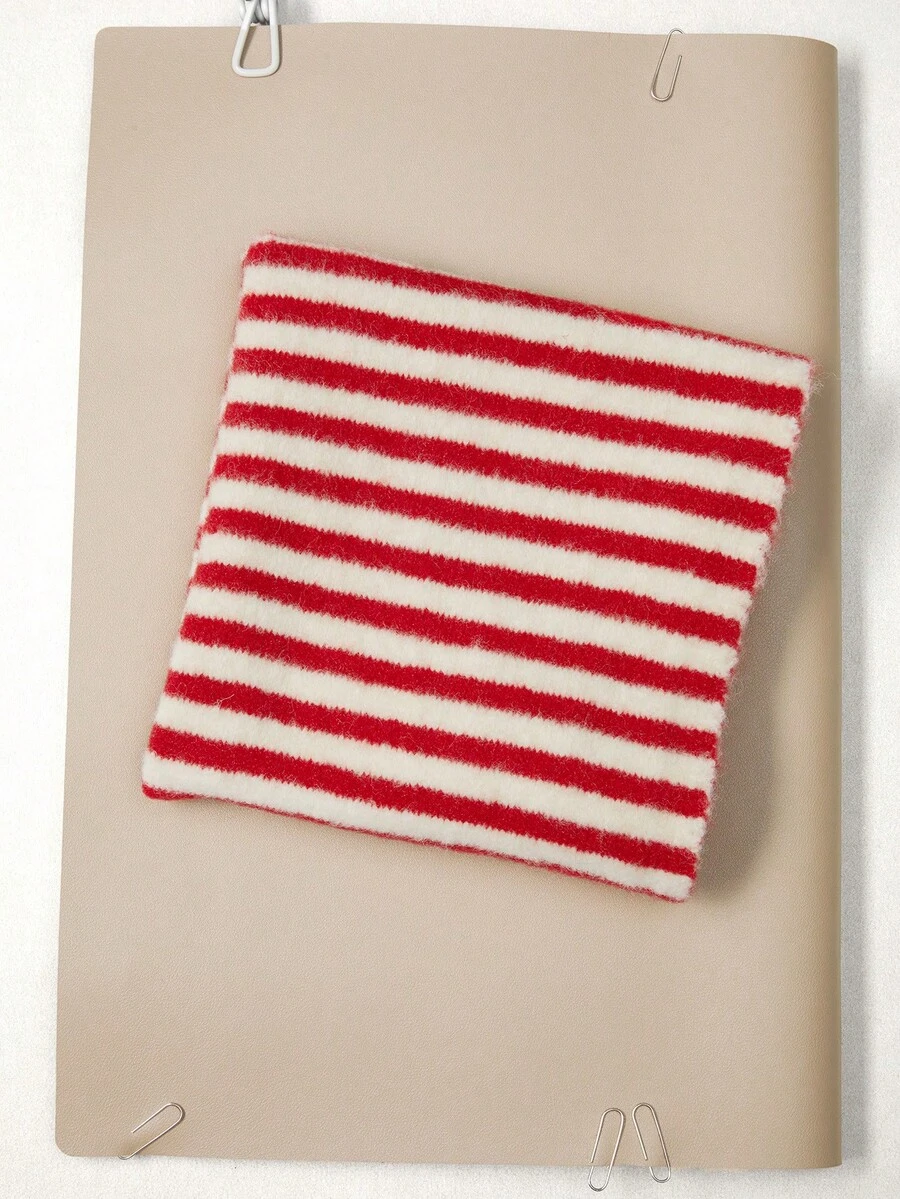Okurime. European Designer Knitted Knit Striped Small Triangle Scarf, Women Warm Striped Neck Warmer Headband - Multicolor - View 1