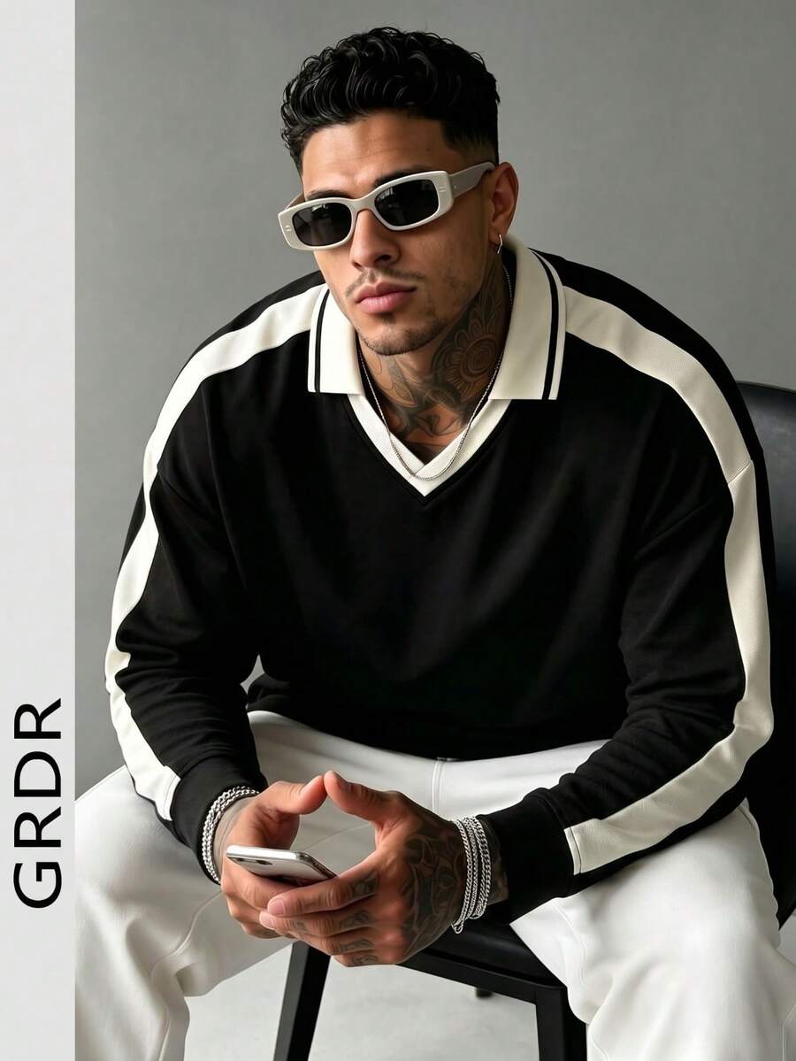 GRDR Men's Casual Long Sleeve Shirt, Versatile For Daily Wear, Suitable For Autumn/Winter Outings