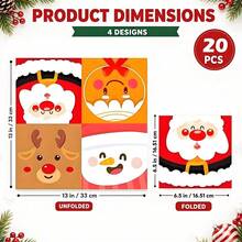 20/40/60pcs Christmas Party Napkins Santa Snowman Gingerbread Man Elk Disposable Paper Napkins For Xmas Winter Holiday Party Decorations - Christmas - View 3