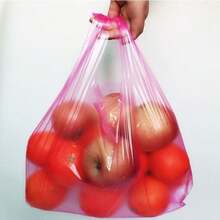 50/100pcs Plastic Shopping Bags With Handles, Leak-Proof And Waterproof, Multi-Functional Vest-Style Storage Bags, Suitable For Groceries, Retail And Restaurants - Multicolor - View 6