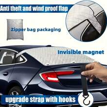 Magnetic Car Rear Window Sunshade, Anti-Theft Anti-Wind Flap Design, Upgraded Version With Hooks And Straps, Heat-Insulating UV-Blocking Rear Windshield Sunshade, Foldable Car Sunshade With Zipper Storage Bag, Universal For Sedans And SUVs - Z - View 7