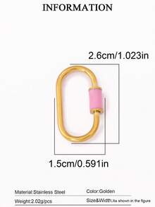 1pc Stainless Steel Oval Threaded Clasp Hook Spiral Buckle, DIY Jewelry Necklace Bracelet Making Accessories - DIY Buttons - View 24