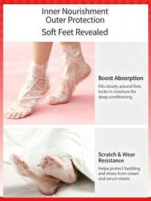 100pcs~Home DIY Foot Care Disposable Foot Covers With Adhesive Seal Leak-Proof, Thickened Plastic Foot Mask Bags For Body Lotion Foot Moisturizing, Home Foot SPA Disposable Transparent Foot Covers, Suitable For Foot Masks, Paraffin Wax Treatment, Foot Moisturizing Sealing - A - View 4