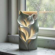 Calla Lily Flower Silicone Candle Mold - Reusable Silicone Candle Making Mold, Easy Release Multi-Purpose DIY Mold, Suitable For Epoxy Resin, Plaster, Clay Crafts - Ideal Choice For Elegant Decoration And Wedding Favors - White - View 3
