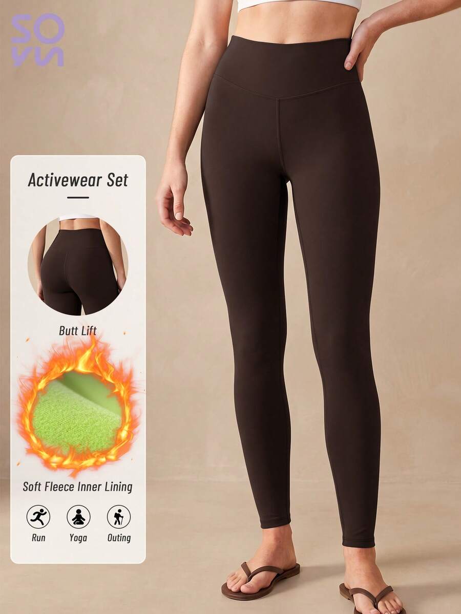Soyun Women's Thermal Pants, Featuring "Peach Butt" Design, Suitable For Casual Wear, Warm And Comfortable For Winter Sports