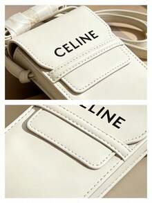 Celine 1pc Burgundy Leather Eyeglass Case, Luxury Hard Shell Fashion Eyeglass Storage Box, Women's Designer Accessory, Perfect Gift - White - View 4