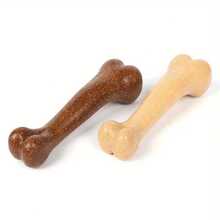 1pc Pet Realistic Bone Chew Toy, Yellow+Brown Dual Color, Suitable For Large, Medium And Small Dogs - Multicolor - View 9