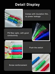 Creative Novelty Glowing Fiber Optic Wand, LED Flashing Fairy Stick, Suitable For Concerts, Festivals, Parties, Atmosphere Cheering Props, Multi-Color Ambient Light Stick - Fiber Optic Rod - View 6