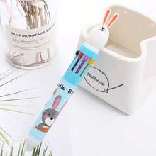 1PC Cute Cartoon 10-Color Ballpoint Pen,Lovely Rabbit Multi-Color Retractable Pen,High Aesthetic Handwriting & Graffiti Pen,Student School Stationery - Multicolor - View 12