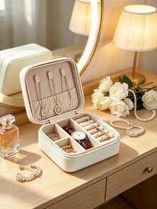 Velvet Square Jewelry Box Portable Storage For Earrings, Ear Studs, Necklaces, Rings, Bracelets - Multicolor - View 6