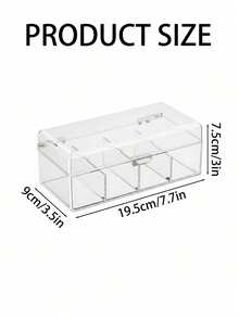 1pc 4-Compartment Transparent Tea Bag Storage Box, Multi-Grid Portable Coffee Bag Organizer, Flip Lid Moisture-Proof Dust-Proof Storage Box, Suitable For Kitchen, Office Breakroom, Living Room Coffee Table And Small Item Organization - Transparent - View 4