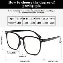 5pcs Rectangular Reading Glasses, Classic Large Frame, Fashion Matte Finish, Unique Rivet Detail, Premium Metal Hinge - Black + Black & White + Transparent + Translucent Grey + Translucent Tea - View 5