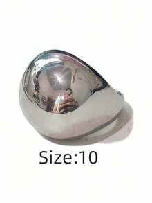 1pc Oversized Oval Stainless Steel Women's Ring - Oversized Oval Women's Ring - View 18