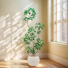 1pc Bohemian Style Plastic Flower Pot, Vertical Stripes, Modern Minimalist Design, Lightweight And Durable, Suitable For Indoor And Outdoor Use (Desktop, Shelf, Balcony) - B - View 5