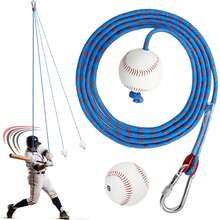 Baseball Softball Batting Swing Training Aid, Rope-Attached Baseball Hitting Practice Trainer, Front-Throwing Easy Training, Softball Batting Practice Equipment, Used To Improve Swing Accuracy, Hand-Eye Coordination And Timing - Baseball Training Rope With Hook - View 9