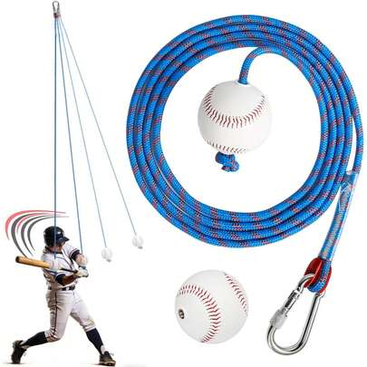 Baseball Softball Batting Swing Training Aid, Rope-Attached Baseball Hitting Practice Trainer, Front-Throwing Easy Training, Softball Batting Practice Equipment, Used To Improve Swing Accuracy, Hand-Eye Coordination And Timing