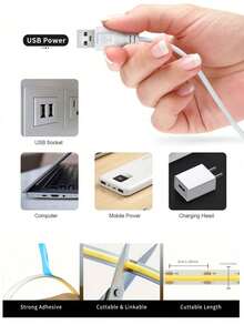 LED Light Strip, Christmas USB Powered 5V COB LED Light Bar, Christmas Lighting With Touch Control, Adjustable Brightness, Suitable For Christmas Decoration TV Backlight, Mirror Decoration, Bedroom LED Light, Living Room Decoration, Christmas Decoration, Holiday Lighting - LED Strip Light - View 11