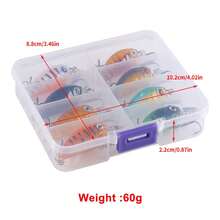 8pcs Long Casting Floating Minnow Lures, Durable ABS Plastic Hard Bait For Summer River And Sea Fishing - Multicolor - View 14