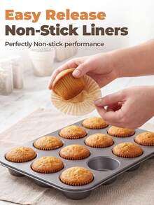 100/200pcs Standard Cupcake Liners, Grease-Proof Paper Muffin Liners,Dessert Cups, Baking Cups,Non-Stick Parchment,Cake Mold,Cake Tin,High-Temperature Resistant Baking Tray,Suitable For Baking,Kitchen,Christmas,Mother's Day And Party Use - Multicolor - View 5