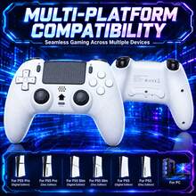 A Wireless Controller Compatible With The P5, P5 Slim, P5 Pro, PC, Featuring A Hall-Effect Joystick, Dual Vibration Motors, A Six-Axis Gyroscope, Macro Programming, Turbo Mode, 1000mAh Battery, Built-In Speaker, Microphone, 3.5mm Headphone Jack. - View 3