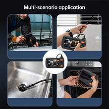 4.3" IPS Screen Endoscope Inspection Camera, 1080P Sewer Inspection Camera With 8 LED Lights, 3 Brightness Levels, 180° Rotating Camera, 32GB Memory Card, And 6.5ft Semi-Rigid Cable - 5M - View 7