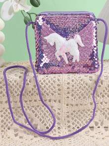 1pc Unicorn Crossbody Bags, Holiday Small Gift Wallets Party Gifts, Birthday Christmas Coin Purses - Multicolor - View 7