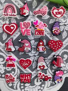 20PCS Sweet Love Heartbeat Shoe Charms, Romantic Heart Shapes, Decor For Shoes & Bags - Multicolor - View 1