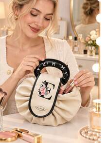 Travel Portable Drawstring Storage Bag, 26 Letter Drawstring Makeup Bag, Travel Portable Drawstring Storage Bag, Cosmetics Travel Toiletries Storage Bag, Gift Storage Bag, Cosmetics Bag, Travel Essentials, Women's Christmas Halloween Gift - Multicolor - View 7